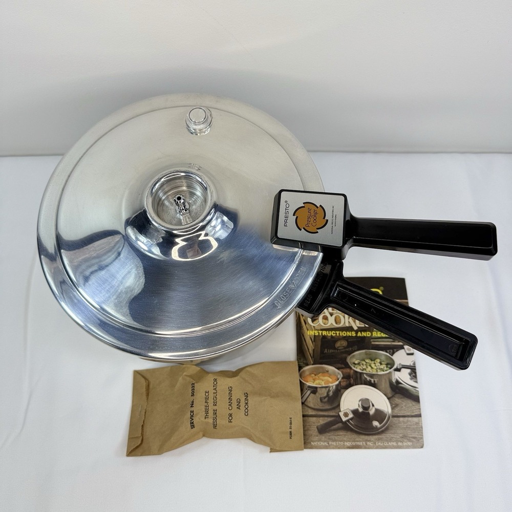 VTG 1977 Presto 4 Qt Pressure Cooker 017/PA4 Aluminum NOS Manual Regulator USA